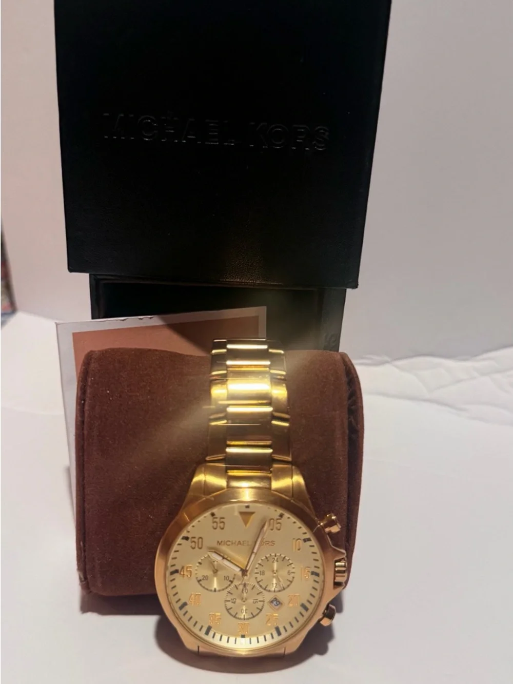 Michael Kors Gage Chronograph Gold-Tone Men’s Watch MK8491 – STUNNING!