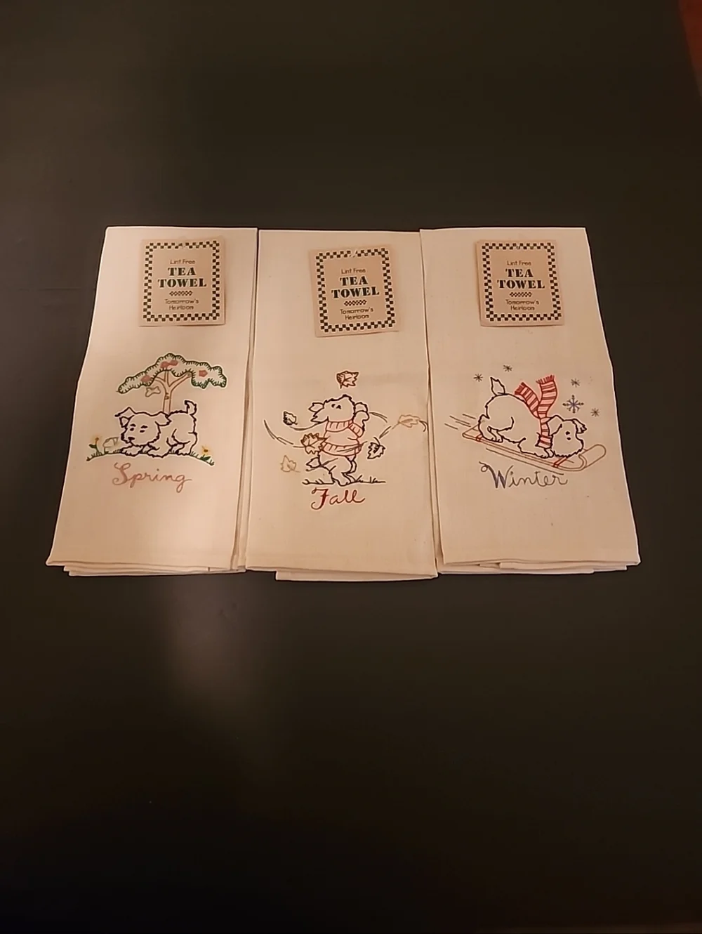 New Could be Vintage Lint Free Tea Towel, Tomorrow's Heirloom, Set Of 3, Mervyns