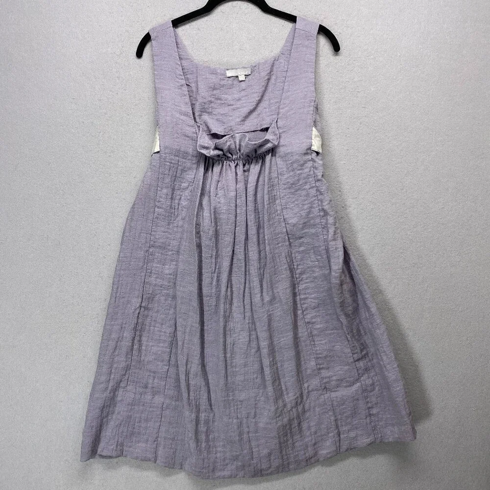 Play Six Dress Womens Large Gray Crinkle Sleeveless Babydoll Y2K