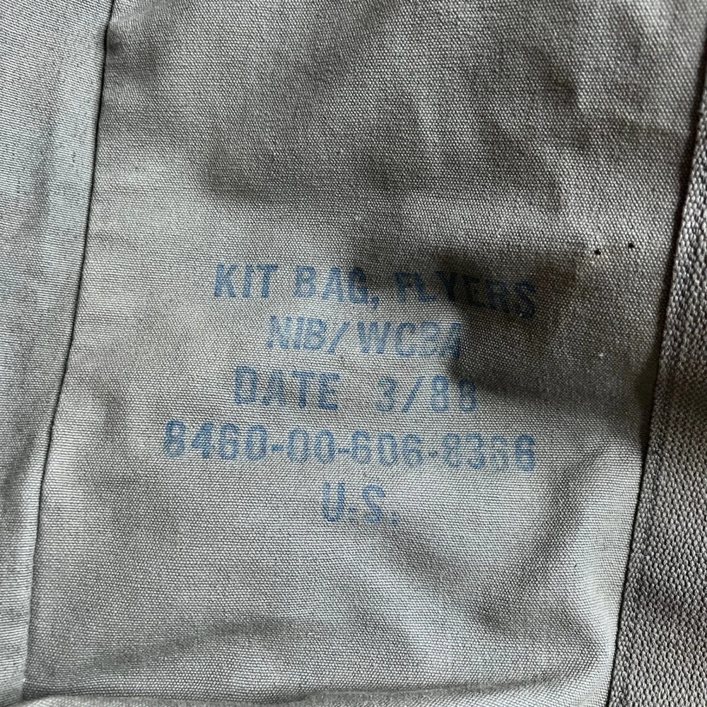 Vintage 1988 US Military Kit Bag Flyers Canvas Aviator Flight Duffel 80s