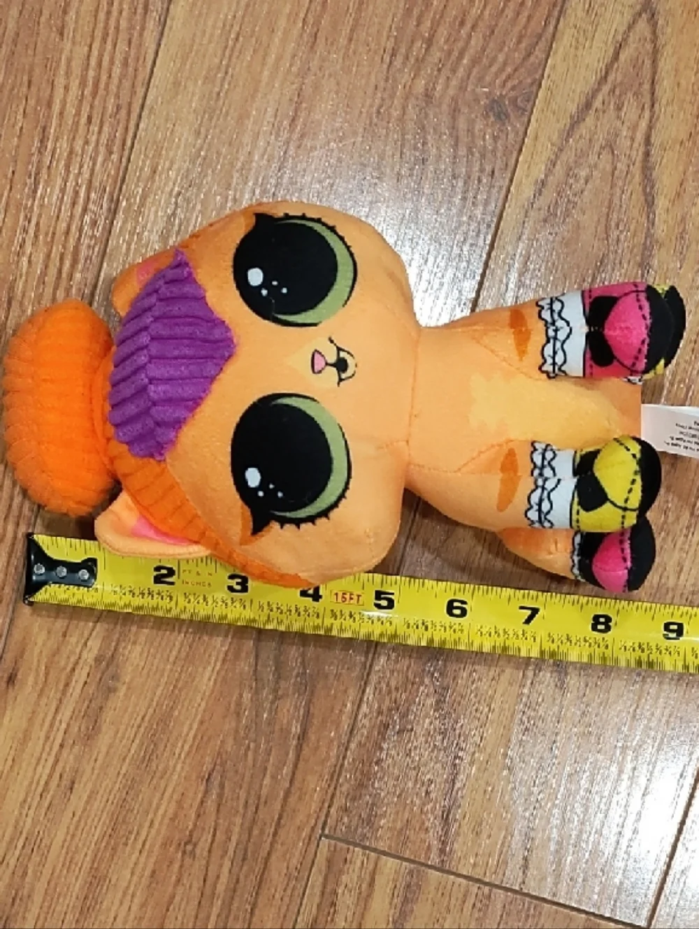 L.O.L. Surprise! Orange Plush Cat Toy with Purple Hair