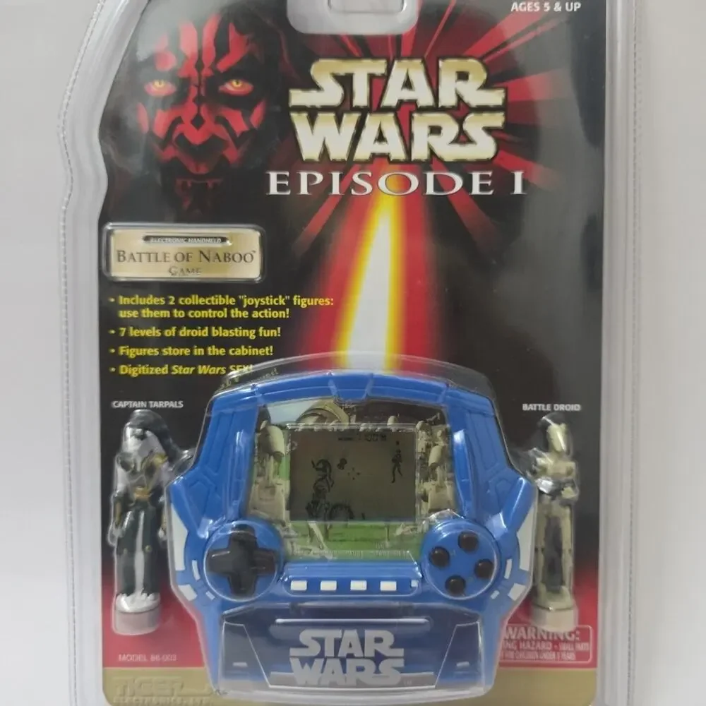 Star Wars Episode 1 Battle of Naboo Tiger Handheld LCD Game w Figures Sealed