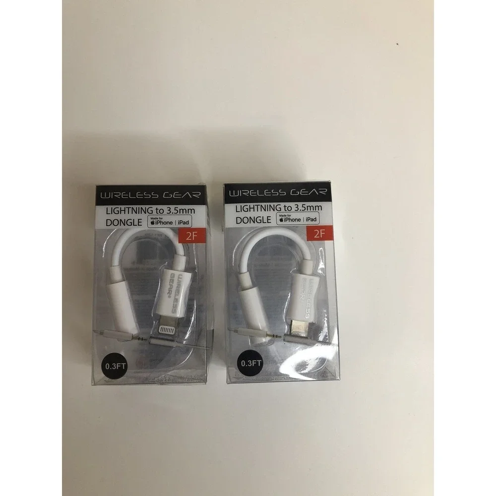 Wireless Gear 3.5mm 2F Headphone Adapter for iPhone iPad‎ #TB1119 (2-Pack)