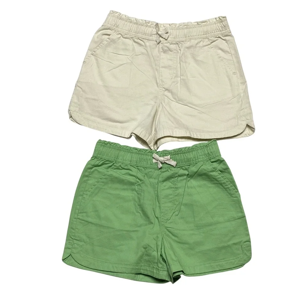 Gap Kids Girls Pull On 2 pack Shorts Green White Size 6/6X NWT