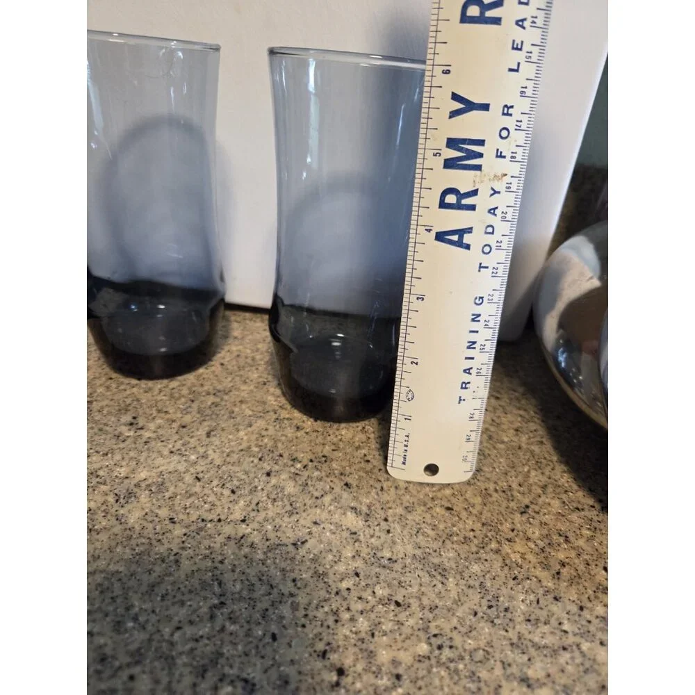 Set of 2 Vintage Libbey APOLLO BLUE 16oz Tumblers Iced Tea Glasses‎ Retro Glass