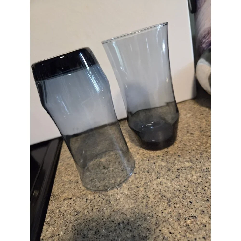 Set of 2 Vintage Libbey APOLLO BLUE 16oz Tumblers Iced Tea Glasses‎ Retro Glass