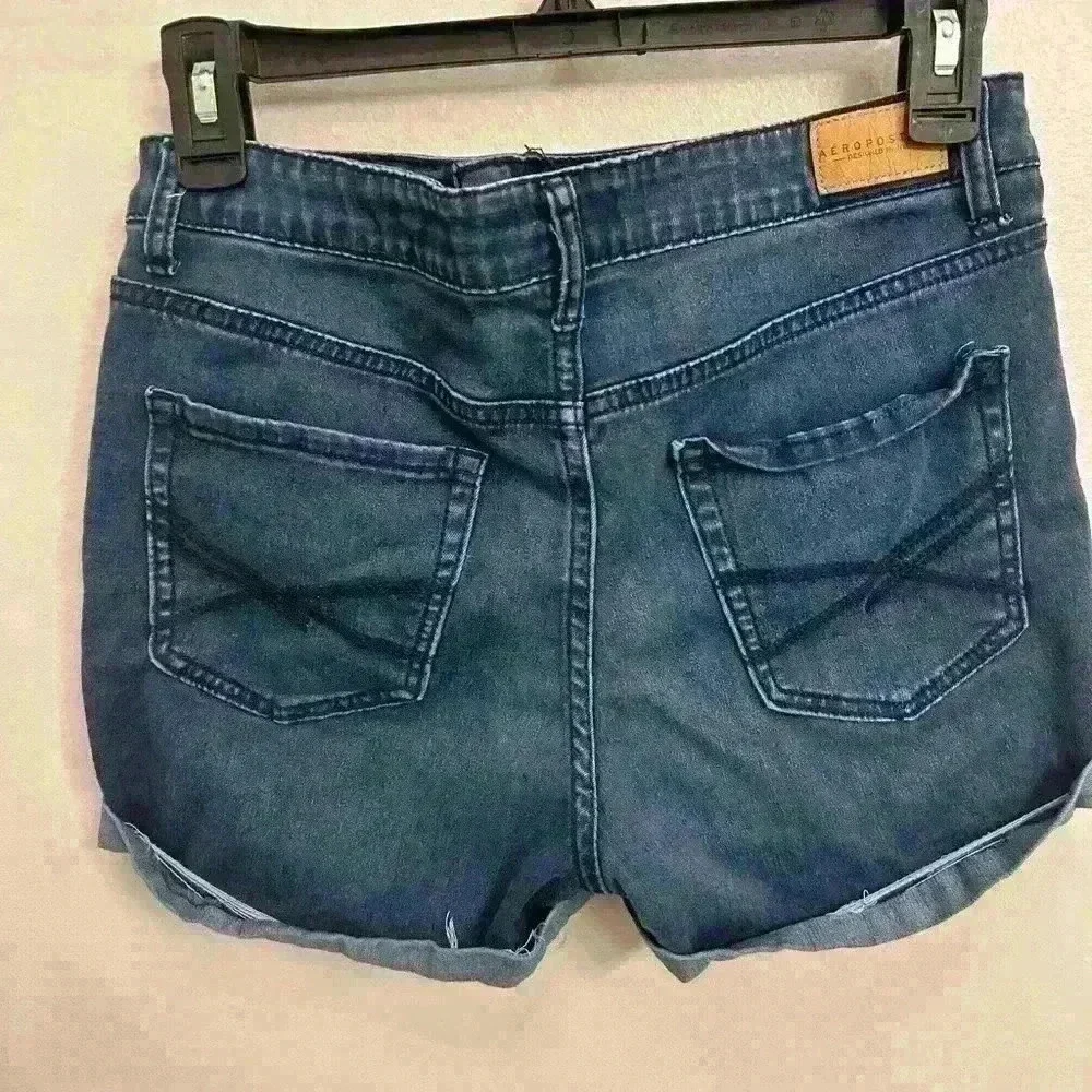 Aeropostale womans dark blue Jean shorts 4