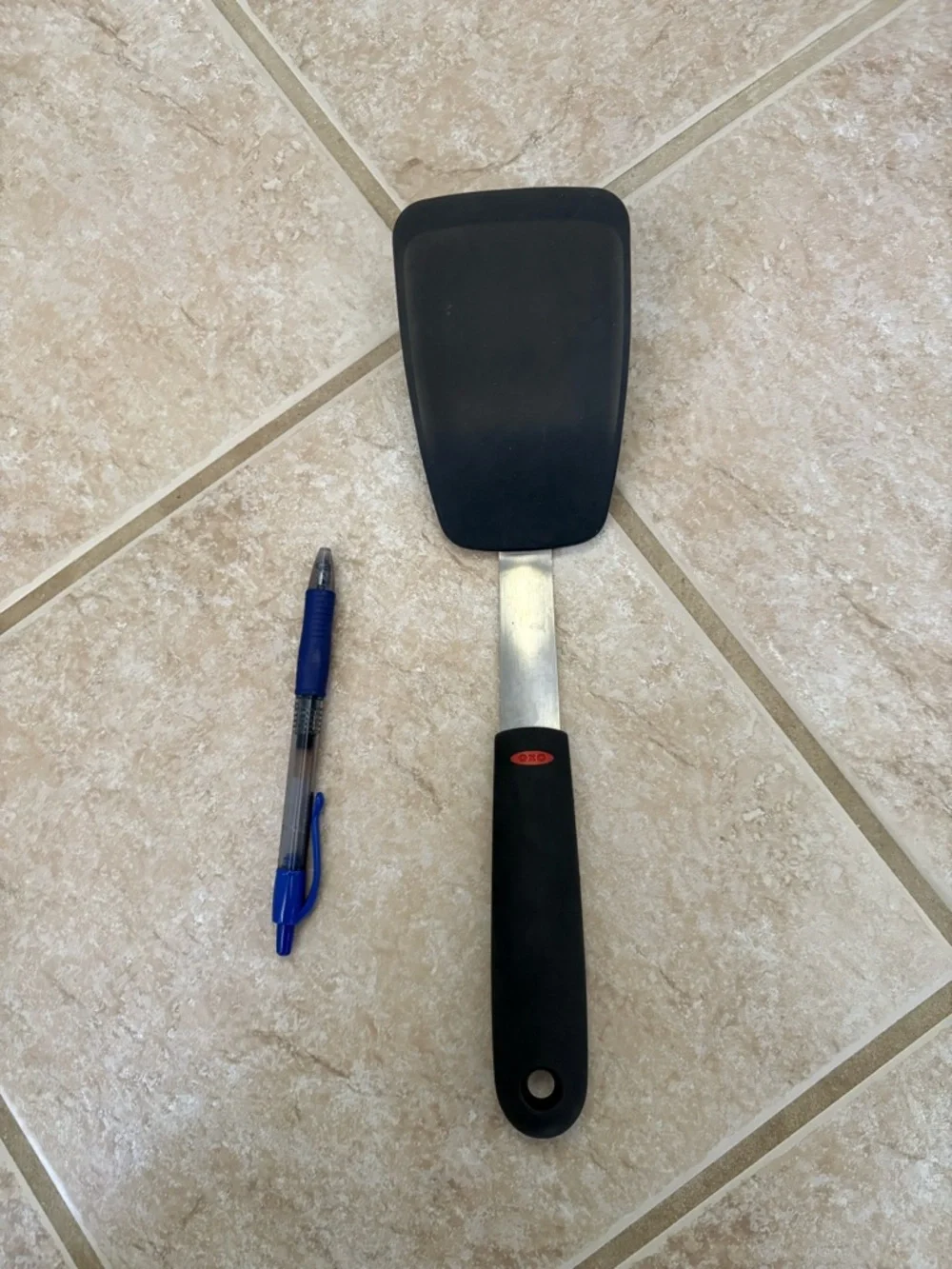 OXO Silicone Flexible Turner: Black Cooking Spatula, Stainless Steel Handle, 12