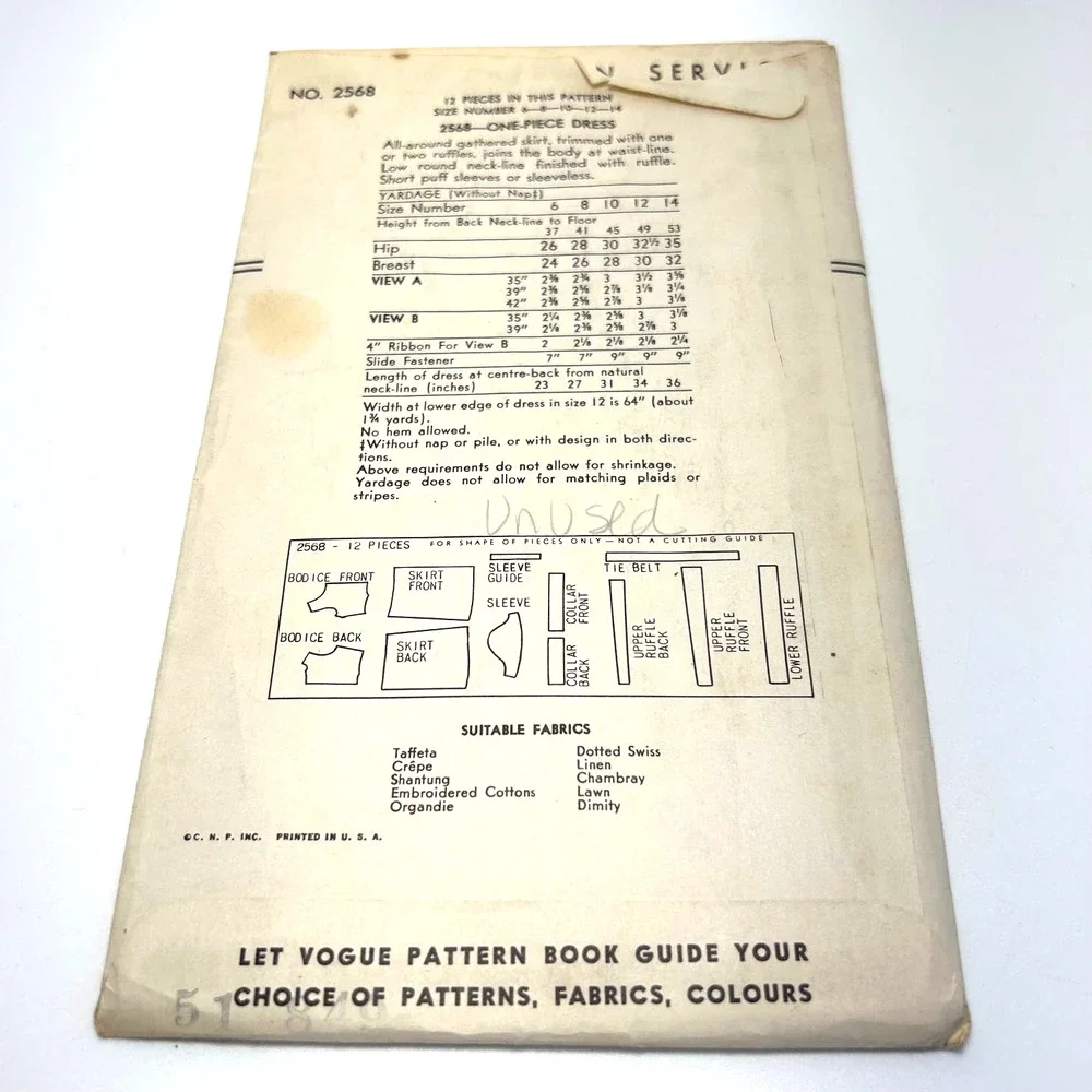 Vogue vintage pattern