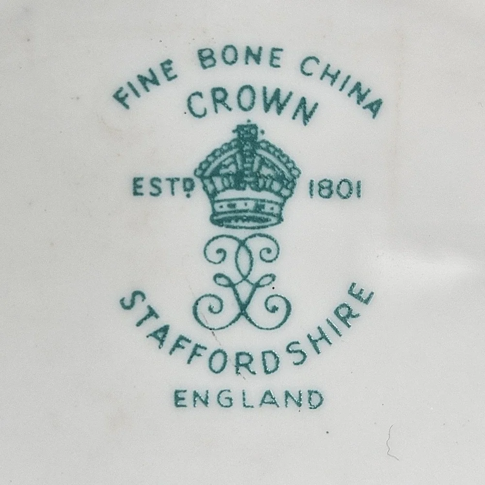 1930's Crown Staffordshire English Trinket Pot And Lid 