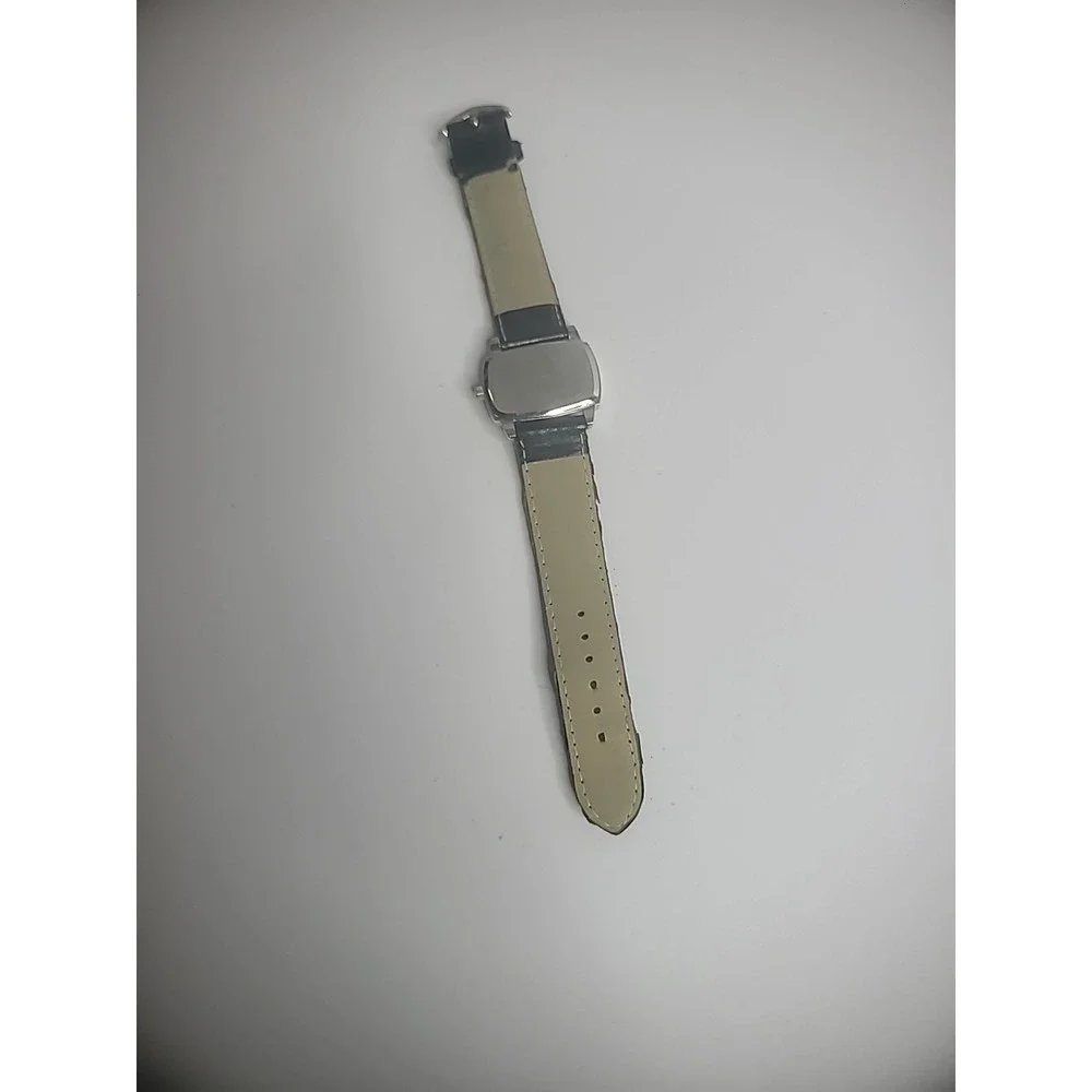 Vintage NY&CO Wristwatch Watch Silver Tone Sparkle Black Band Jewelry