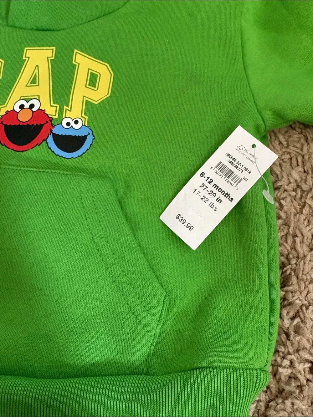NWT Sesame Street Baby GAP Hoodie