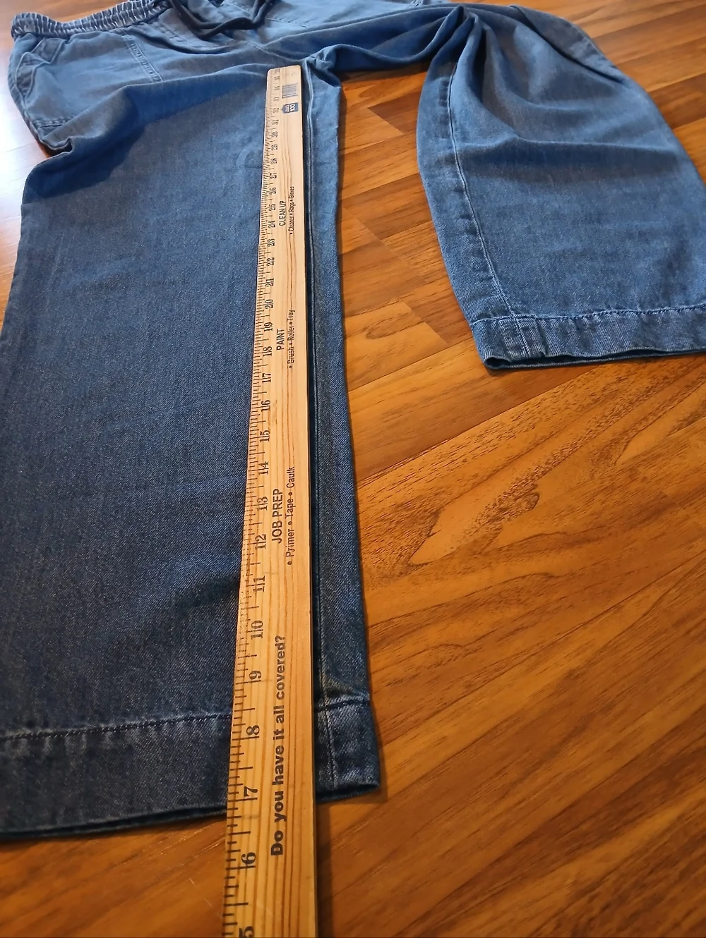 Talbots Size Medium Light Wash Blue Elastic Waist Denim Pants