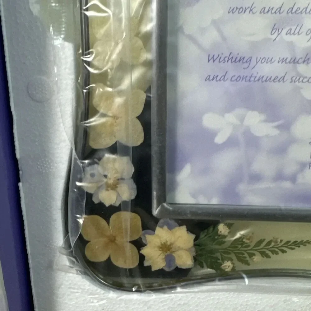 Avon 2002 Presidents Club Birthday Gift Picture Frame Glass Floral New Boxed