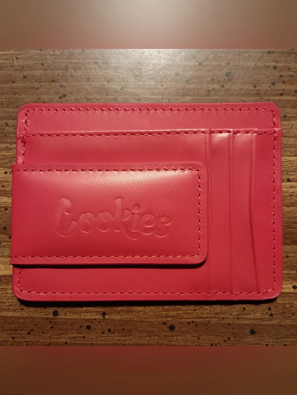 COOKIES WALLET - Red // Money Clip and Card Holder NWT Fashion ID Window Pocket