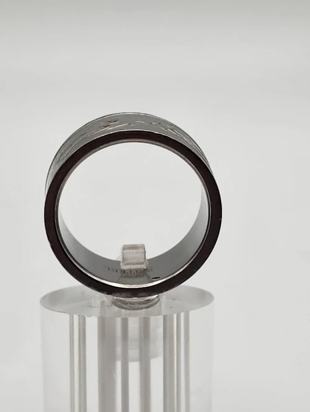 Thick Stainless Steel Silver Tone Band Ring (10)