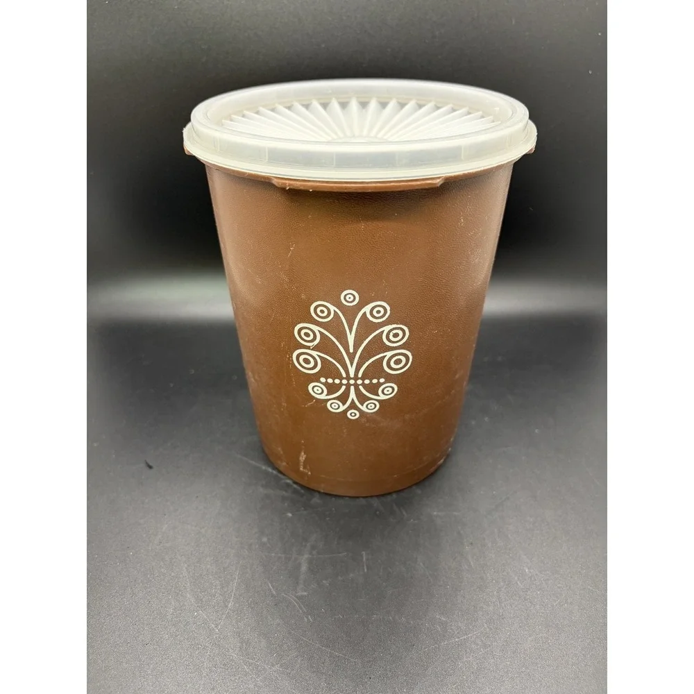Vintage Brown‎ Tupperware Canister With Lid #809-8