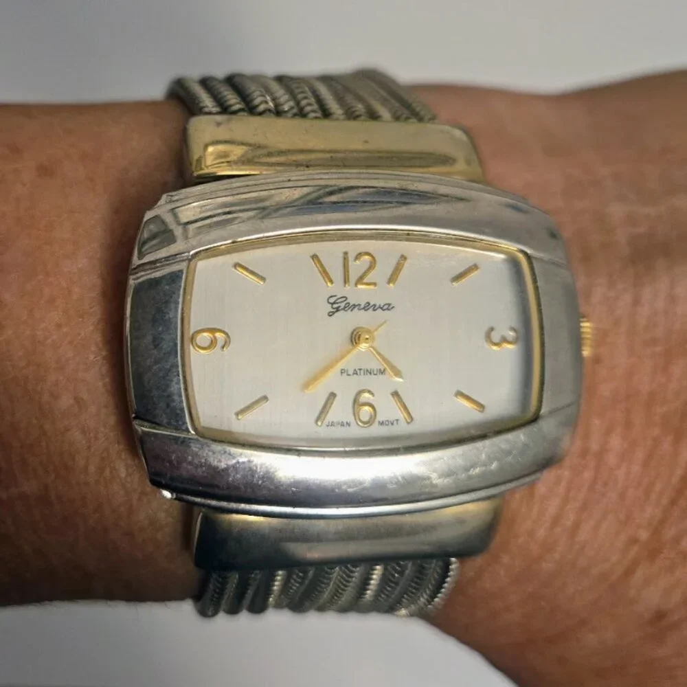 Vintage Geneva‎ Platinum No. 6201 multi-strand bracelet watch
