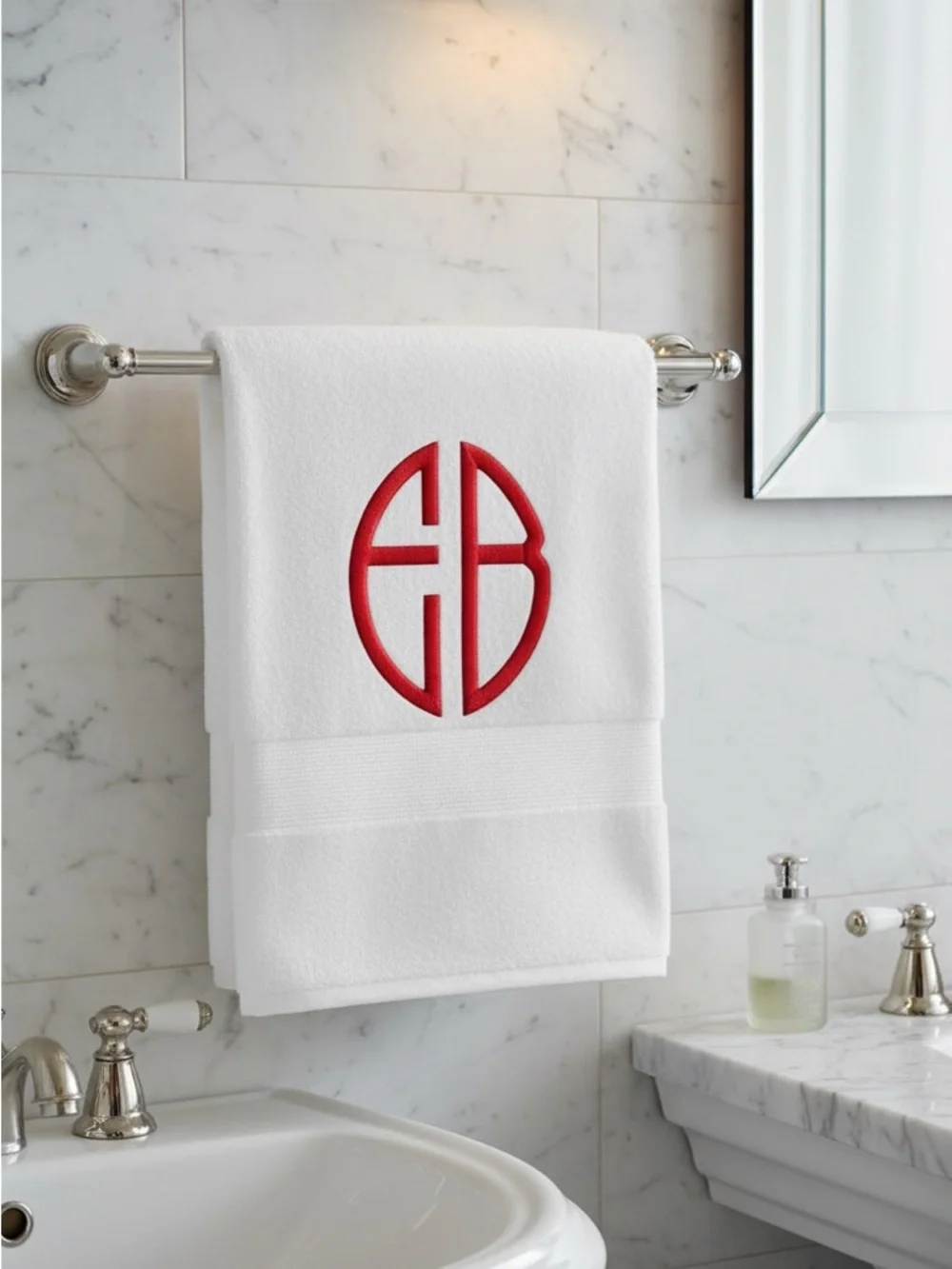 Personalized monogrammed Embroidered Towel your initials pick a design