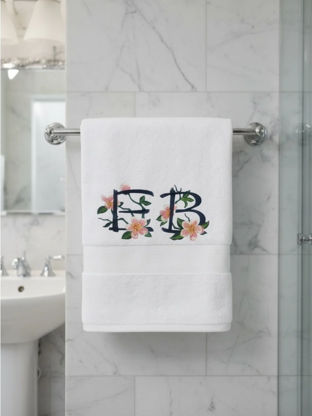 Personalized monogrammed Embroidered Towel your initials pick a design