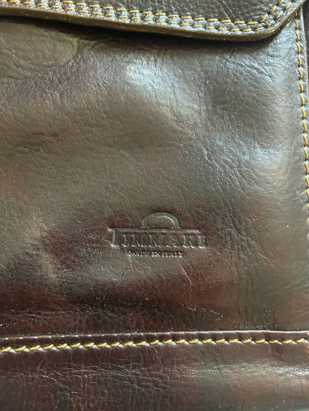 Timmary Classic Brown Leather Men's Briefcase with Gold-Tone Lock