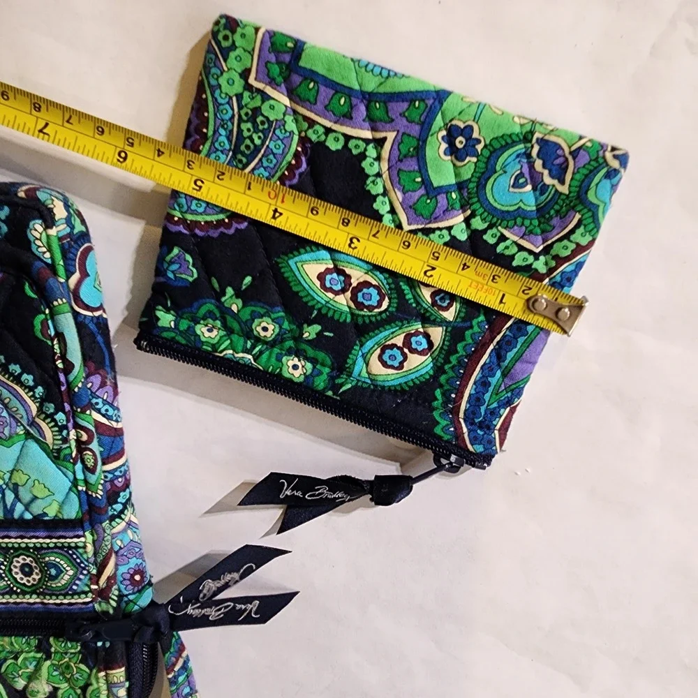 Vera Bradley Quilted Cosmetic‎ Travel Bag & Coin Purse Set Paisley Floral