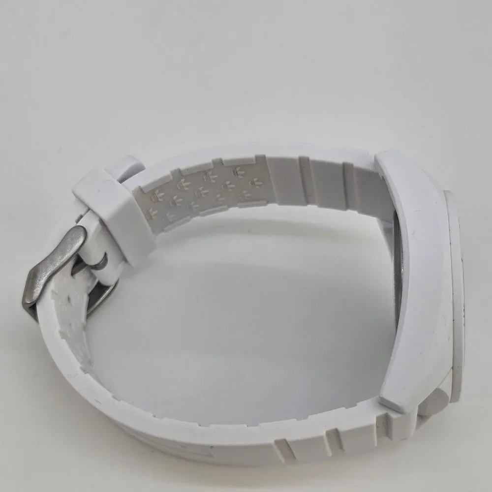 Adidas Men's Watch 41MM Blue White Dial‎ White Plastic Bands New Battery