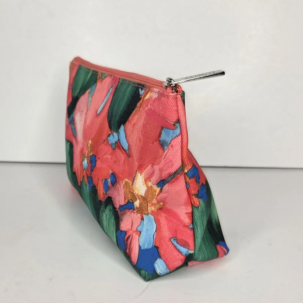 Lulu + Clinique Tropical‎ Colorful Floral Cosmetic Pouch Makeup Bag