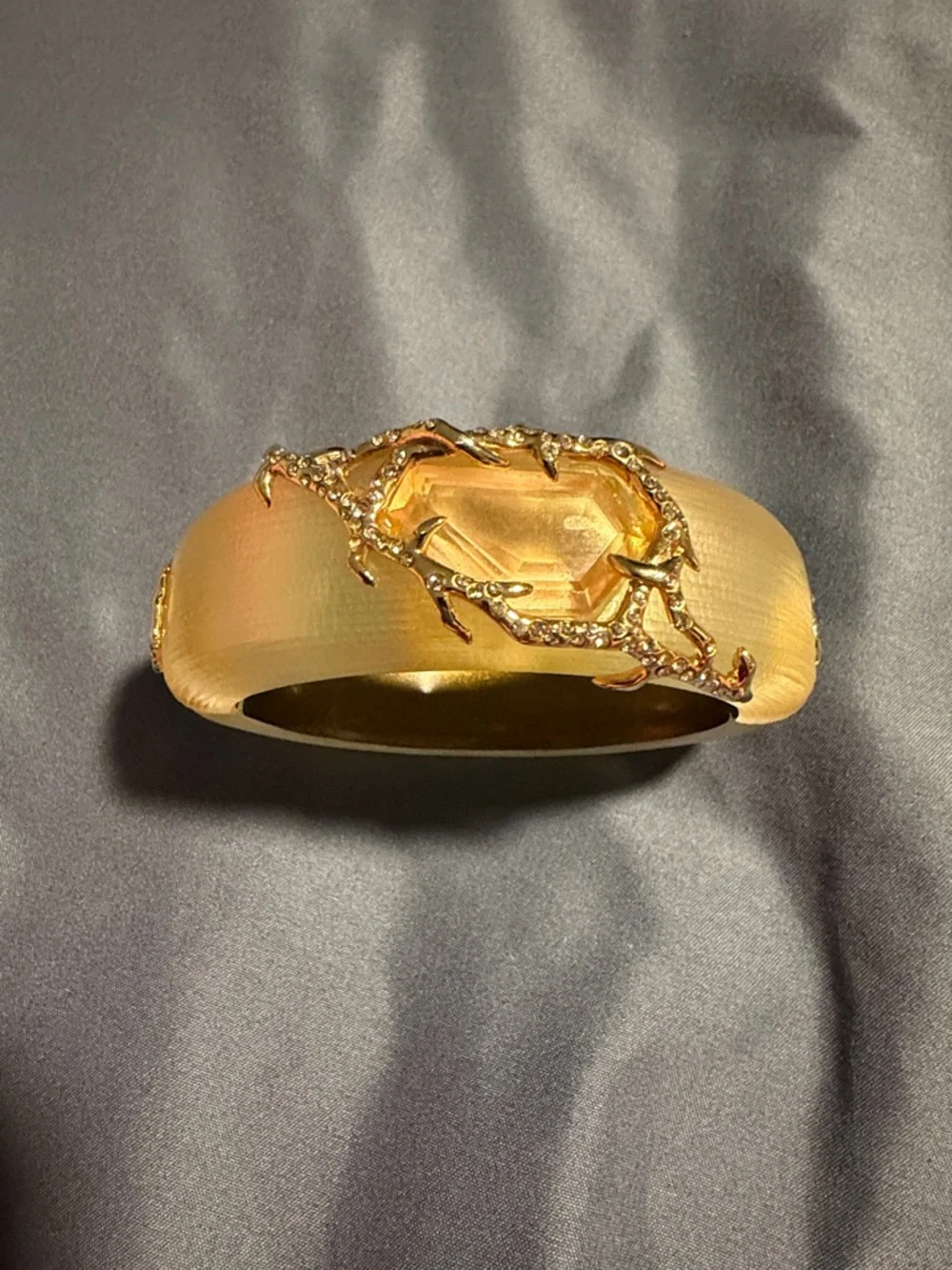 Alexis Bittar Gold Lucite Branch Crystal Bracelet