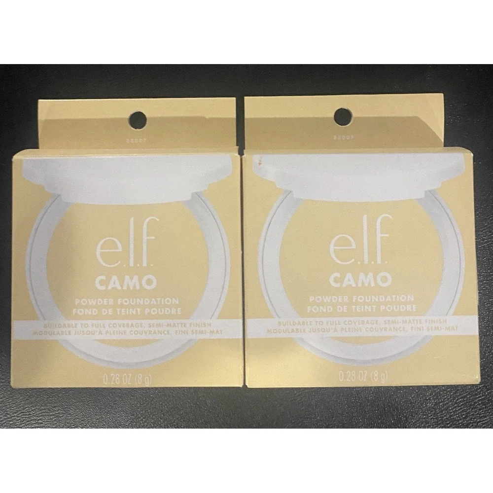 Lot of 2 ELF e.l.f. Camo Powder Foundation Fair 140 W Lightweight Full Coverage
