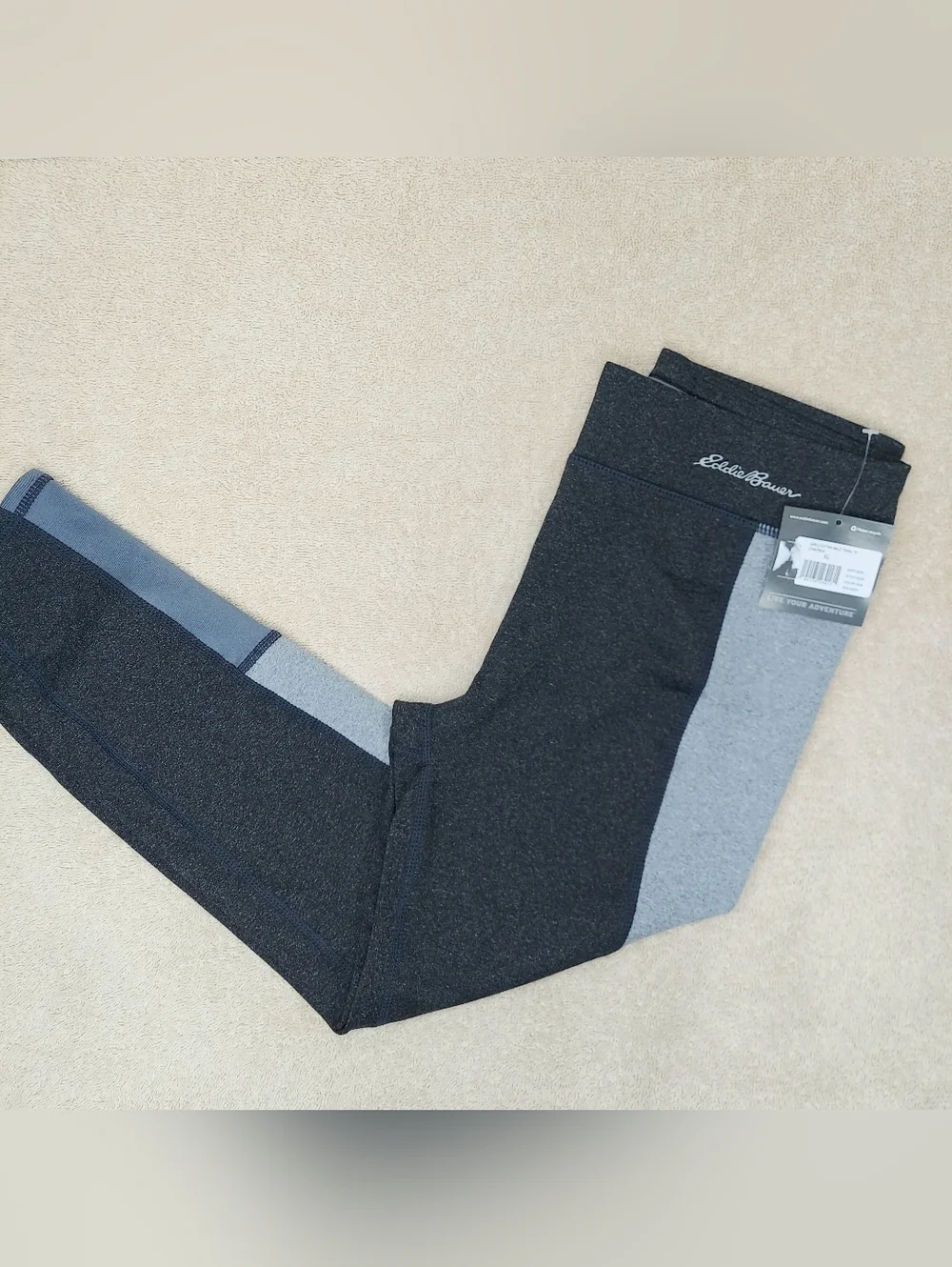 Eddie Bauer Kids' Two Toned Gray Activewear Trail Leggings Girls Size XL Sporty
