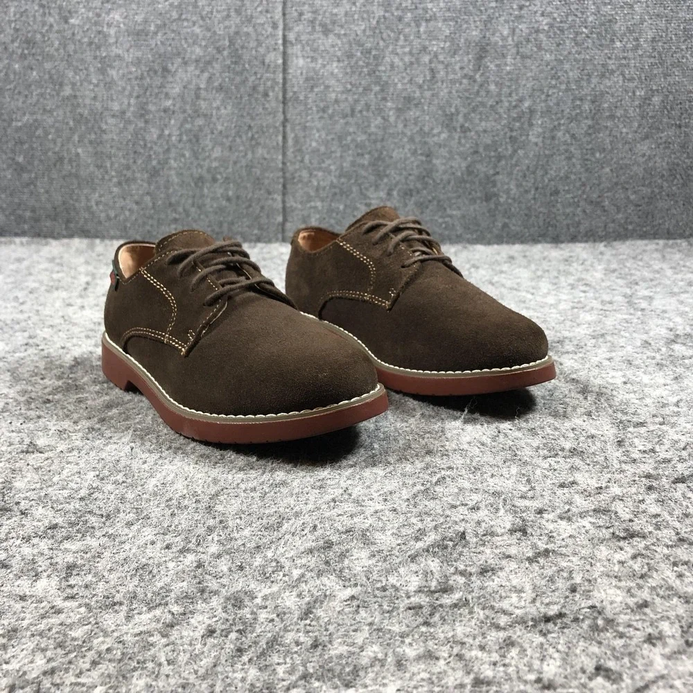 GH Bass Boys 4 Brown Suede Derby Dress Shoes Junior 2 0402-6939-211