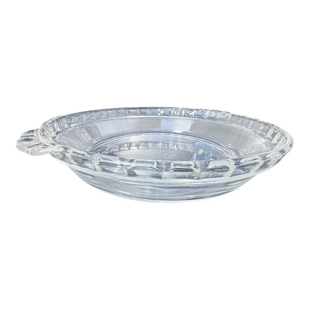 Pyrex 209 Clear Glass Pie Plate Dish 10 Inch Fluted Edge Handles 23cm