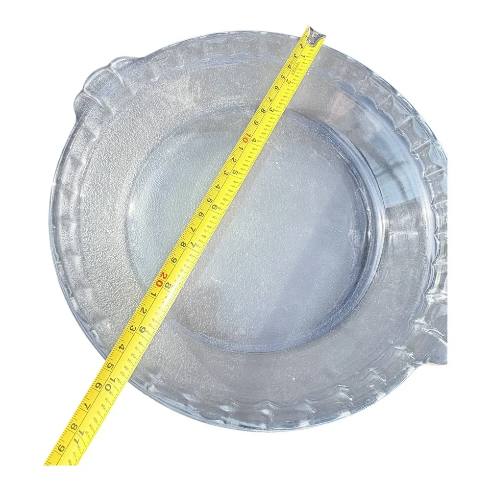 Pyrex 209 Clear Glass Pie Plate Dish 10 Inch Fluted Edge Handles 23cm
