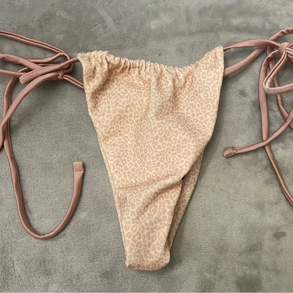 New! Frankie’s Bikinis Coco Cheetah Tia Terry String Bikini Bottom 10745
