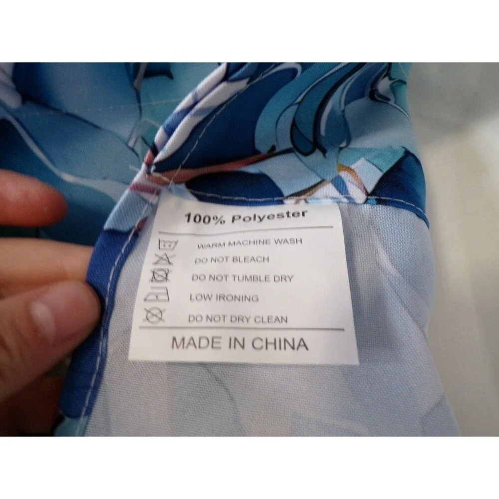VCNY Eucalyptus Watercolor Valance 54 x 18 in Teal Blue Polyester