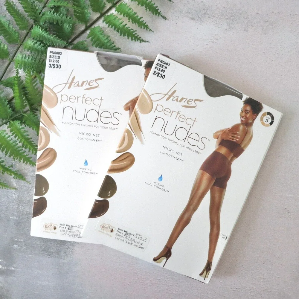 Hanes Perfect Nudes Tights S Cocoa Sheer Pantyhose Filter Gaze Aesthetic 2 Pair