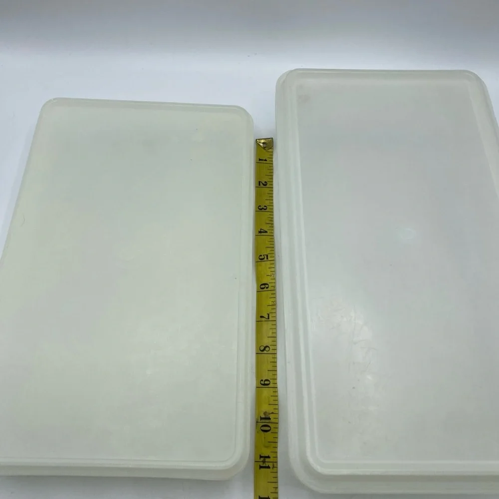 Vintage Tupperware Lot Tall Round Rectangle Containers Off Sheer WHITE 8 Piece