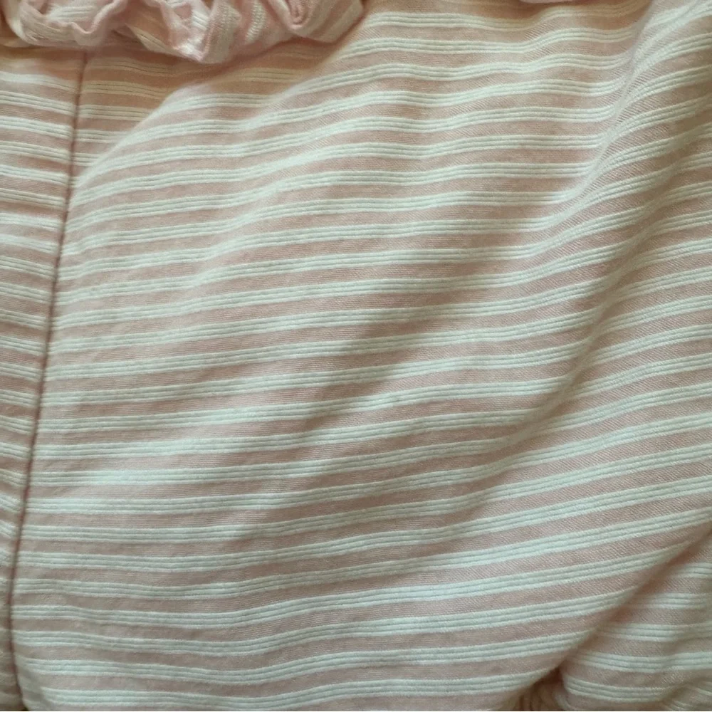 Janie and Jack Pink and White Seersucker Bubble Ruffle Romper