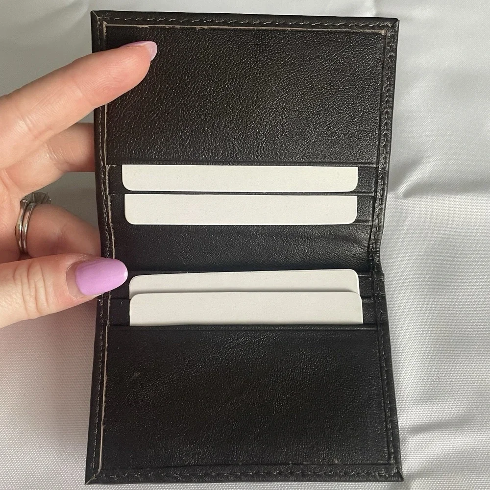 Gold Coast Men's Dark Brown Leather Slim Wallet/Card Holder Bifold