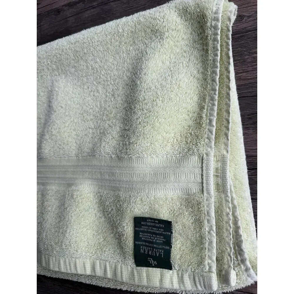 Lauren Ralph Lauren 100% Cotton Bright Yellow 53” X 29” Bath Towel Solid Single