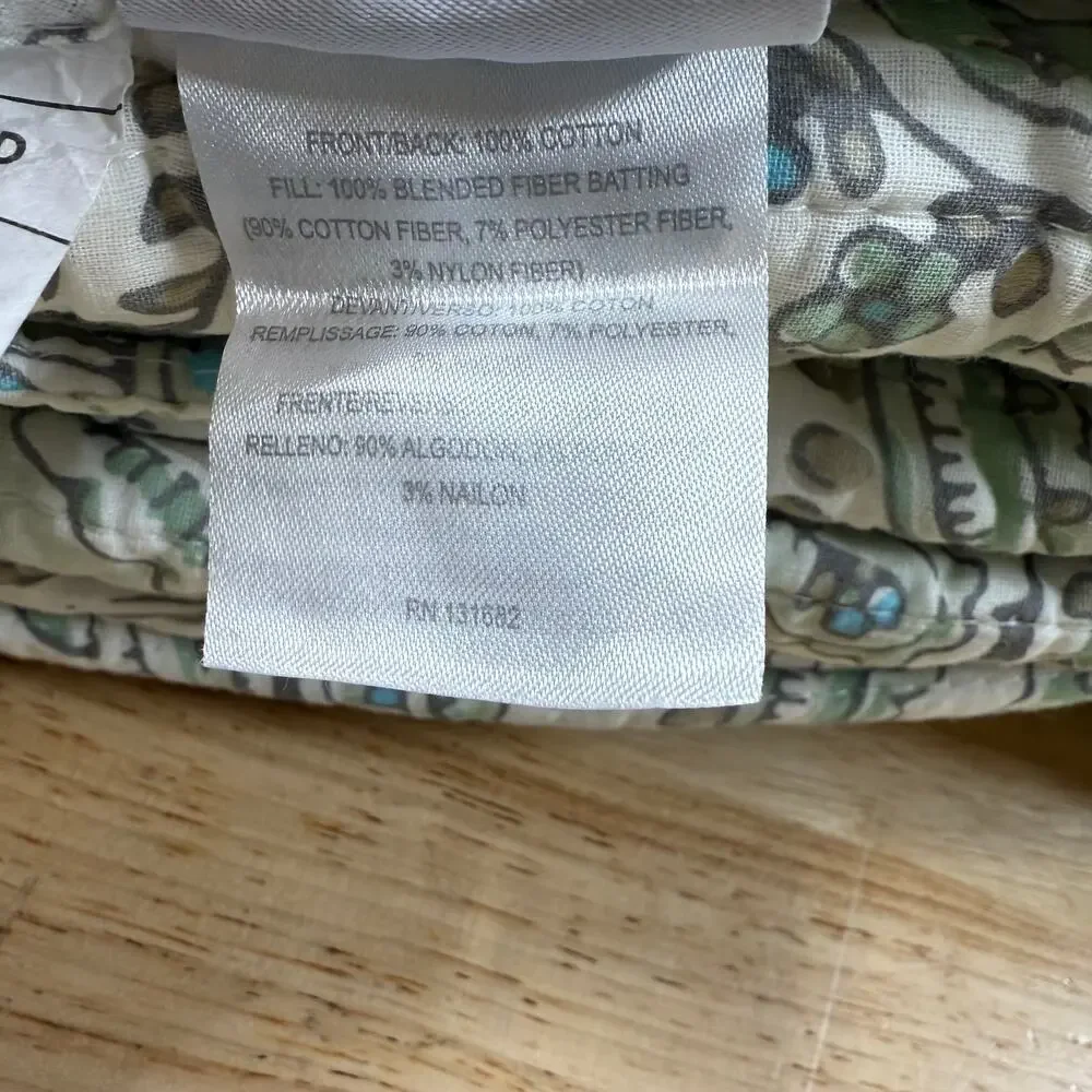 Levtex Home NWT Assisi Quilt Set Full/Queen 2 Shams Mint Green Paisley Floral