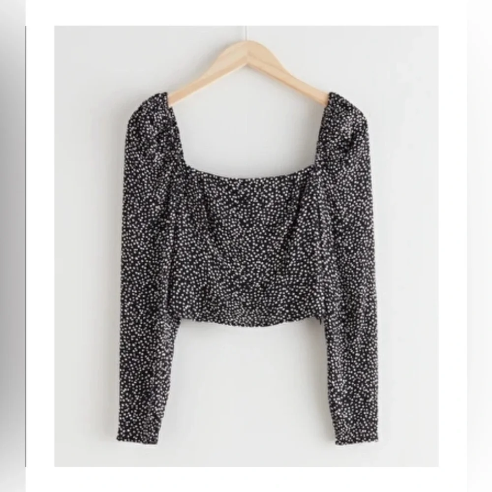& OTHER STORIES Puff Sleeve Polka Dot Top Size 4