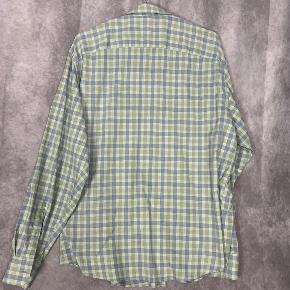 UNTUCKit Button Down Shirt Mens XL Green Blue Plaid Relaxed Fit Long Slv