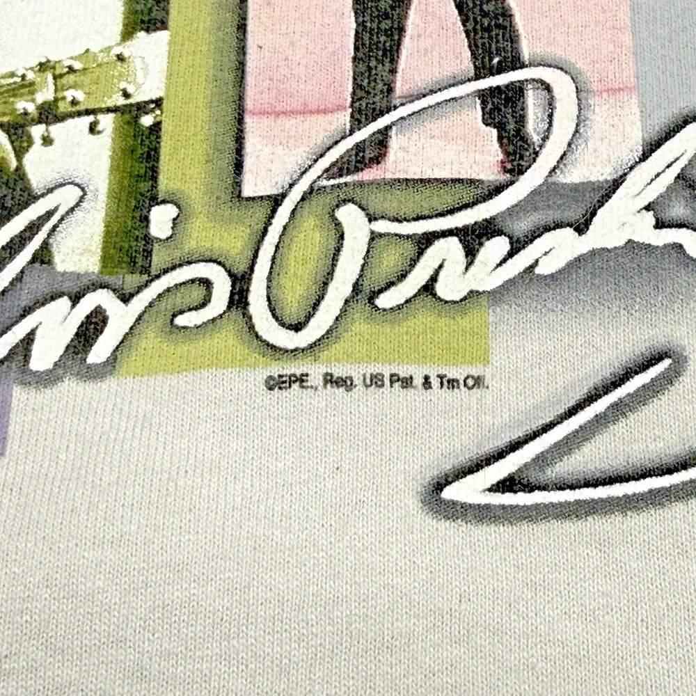 Vintage Retro ELVIS T-shirt Mens L Gray 100% Cotton He Dared to Rock Excellent!