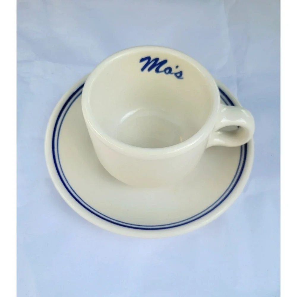 Vintage Homer Laughlin Ceramic Cup & Saucer Mo's‎ Restaurant
