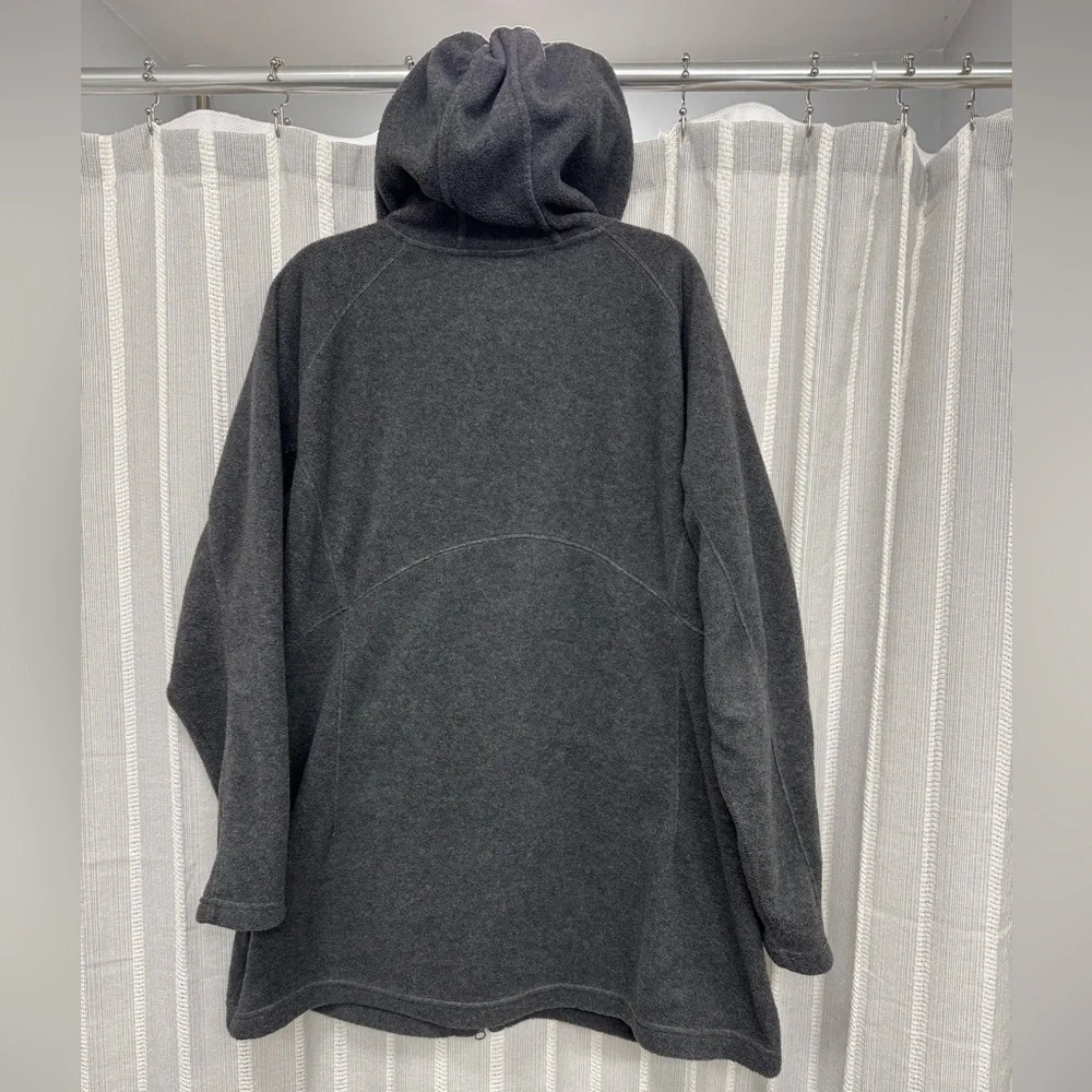 Columbia Gray Fleece‎ Full Zip Jacket with Hood and Zipper Pockets Size 1X