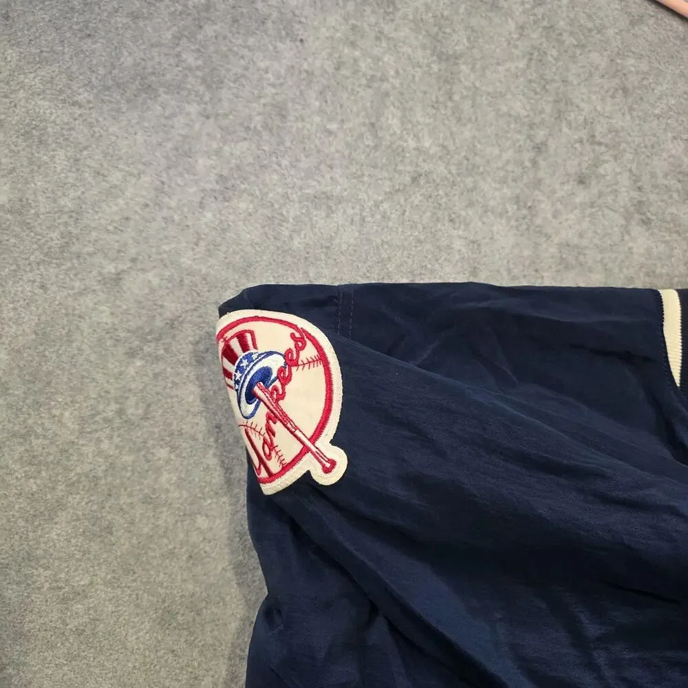 Vintage New York‎ Yankees Jacket Mens XL Blue MLB Baseball Starter Pullover 90s