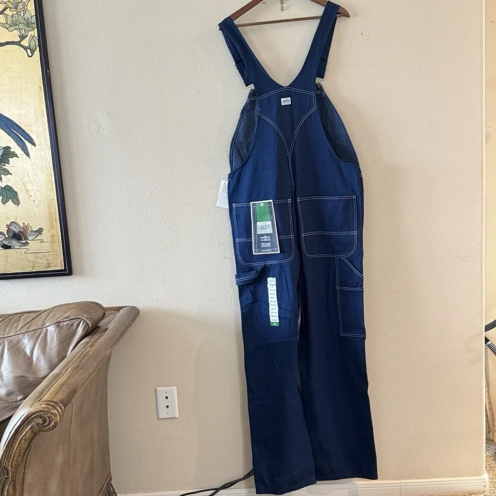 Liberty Denim Bib Overalls 36x32 Carpenter Workwear Vintage Style Blue