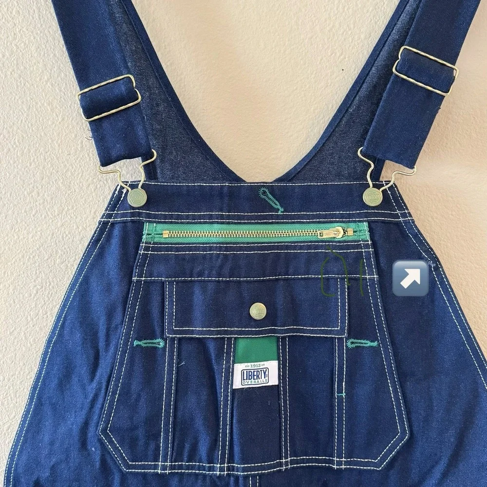 Liberty Denim Bib Overalls 36x32 Carpenter Workwear Vintage Style Blue